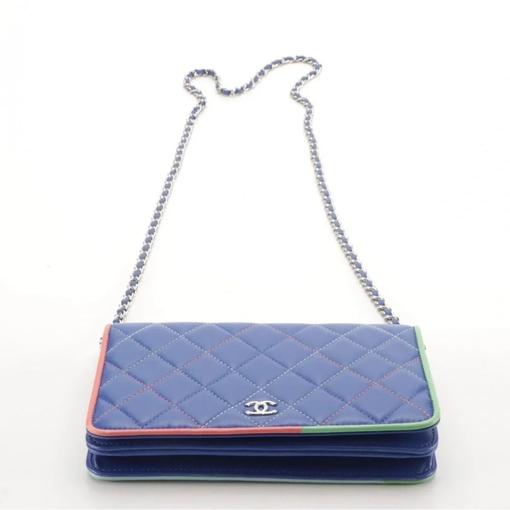 CHANEL Limited Edition Multicolor Lambskin Quilted WOC Wallet On Chain